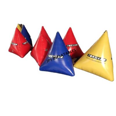 China high quality 0.9mm pvc tarpaulin 2021 air sealed inflatable buoys for water sports triathlon in pyramid shape for sale