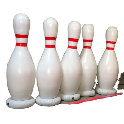 China 2021 PVC Tarpaulin 0.6mm White Color Inflatable Bowling Ball Pins For Sports Game for sale