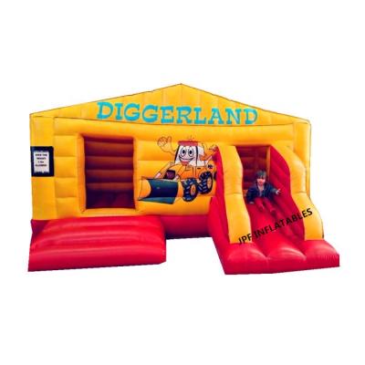 China 2021 PVC Inflatable Digger Bouncy House With Slide For Kids Amusement, Inflatable Digger Bouncer For Rental Business for sale