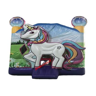 China 2021 PVC custom inflatable small pony unicorn bouncy castle for kids party, unicorn inflatable bouncer house for sale