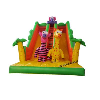 China Inflatable Game Rental Equipment Amusement Park PVC Tarpaulin Party Slide With Animals For Sale for sale