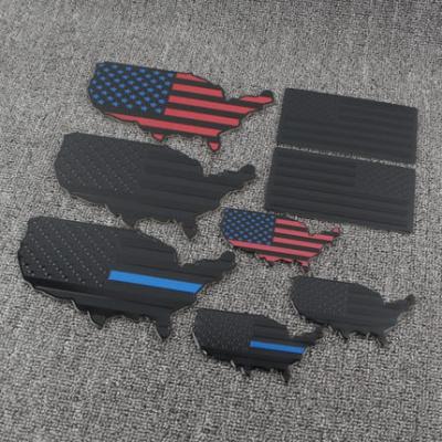 China American flag emblem it is suitable for American flag car patch modification flag side decorative metal car aluminum patch for sale