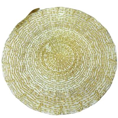 China Sustainable Wholesale embossed lace modern minimalist glass plates for sale