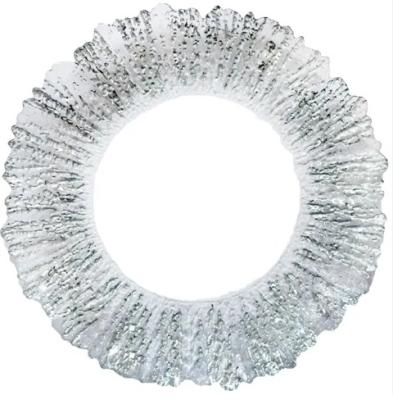 China Sustainable Customized transparent glass silver lace glass dining plate for wedding home gifts for sale