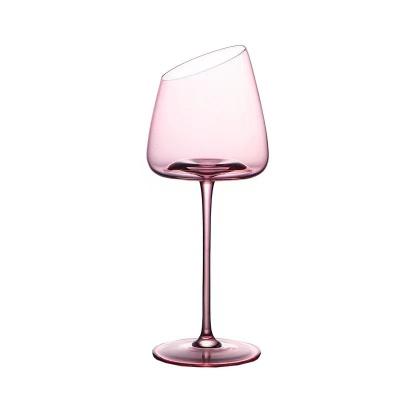 China Hand-brown Manufacturer Wholesale Pink Wine Glass Support Customization Wine Glass for sale