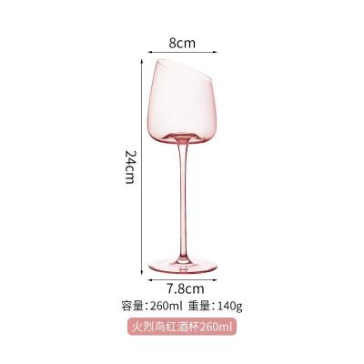 China Hand-brown Manufacturer wholesale pink wine glasses, customized glass crystal wine glasses for sale