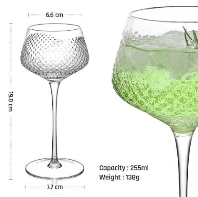 China Crystalglass Fashionable crystal glass cocktail glass with retro diamond pattern for sale