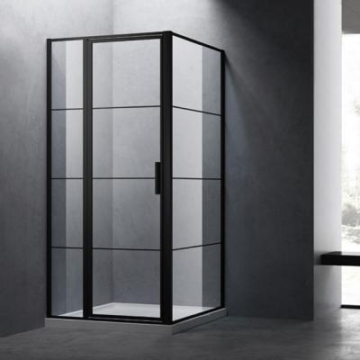 China Modern L Shape And Straight Style Black Frame Modular Design Shower Enclosure For Bathroom for sale