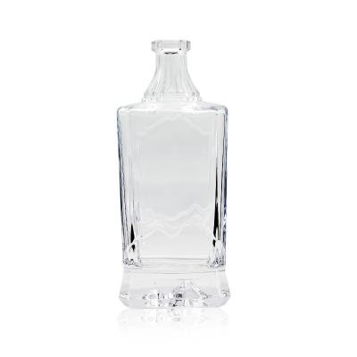 China Beverage Glass Bottle Manufacturers Corked Whiskey Bottle Shaped 500ml 750ml Liquor Glass Bottle for sale