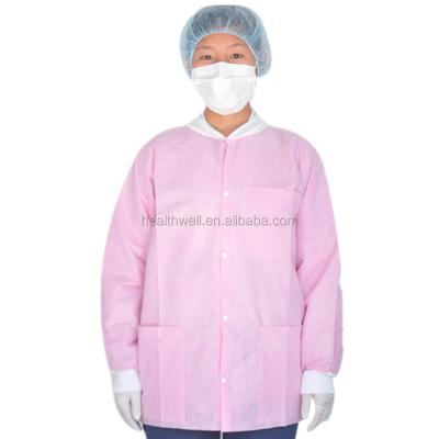 China Product type hospital uniform and type lab coat waterproof disposable lab woven fabric coat for sale