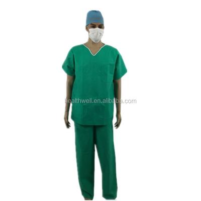 China Disposable hospital polypropylene set of pants and gowns scrub top and pants, for sale