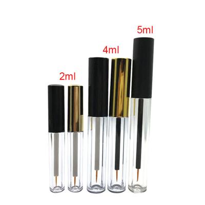 China 1.5ML 3.5ML 5ML recyclable small capacity empty round eyeliner container shiny gold / black eyeliner tube for sale