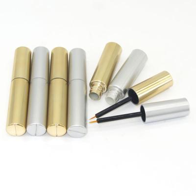 China 8ML Recyclable UV Matte Silver Eyeliner Bottle Container With Brush Round Eyelash Glue Empty Container for sale