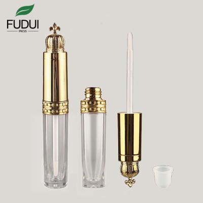 China FUDUI FDE01 Cosmetic Gold Crown Empty Lip Gloss Tube Packaging for sale