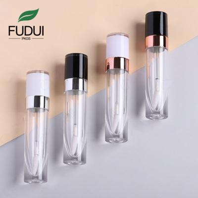 China FUDUI FD8301 Cosmetic Colorful Cap Empty Lip Gloss Bottles 6ML Silver Pink Circle Lip Gloss Tube for sale