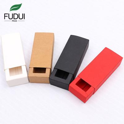 China FUDUI FDKHH01 Recycled Materials Blank Make Your Logo White Board Lip Gloss Drawer Box Wrapping Paper Lipstick Paper Box for sale