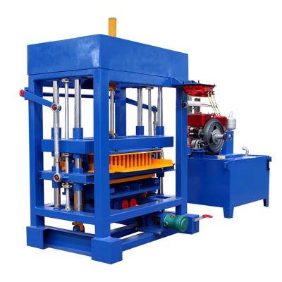 China Building Material Shops QT4-30 Semi Automatic Brick Machine Diesel Engine Cavity Block Maker Machine for sale