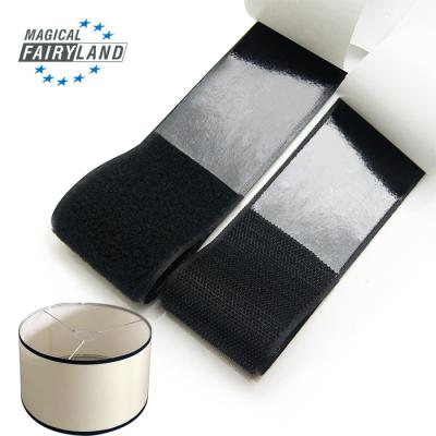 China JIEHUHAN Viable glue factory whosale back glue hook tape adhesive fabric and loop tape for for Table lamp bedside lamp for sale