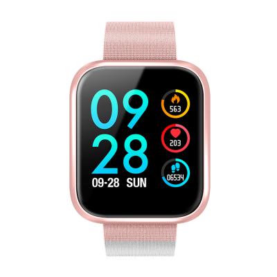 China 240*240 P70 Touch Screen Band IP68 Smart Waterproof Heart Rate Monitor Silicone and Metal Straps in Gift Box Smart Wristband for sale