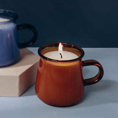 China Unique Design Heat Resistant Votive Modern Amber Candle Jar Candle Holder Glass Cups For Home Decor for sale