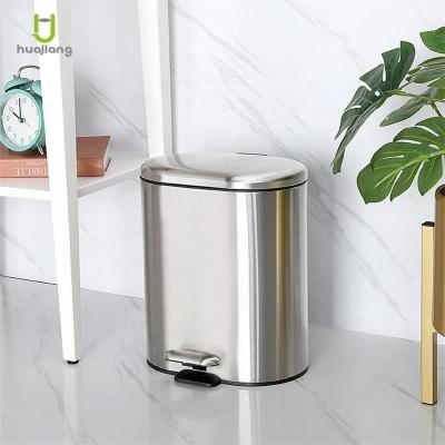 China rounded rectangle trash can Stainless Steel Rolling Cover Step Pedal Trash Bin for kitche bathroom Office 6L 12L 30L 50L for sale