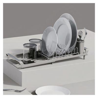 China No plegable ajustable de metal de alambre de cocina estante de platos para el almacenamiento de utensilios sostenibles en venta