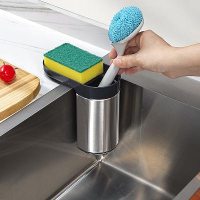 China Non Folding Stainless Steel Kitchen Sink Organizer For Sponge And Brush Storage for sale