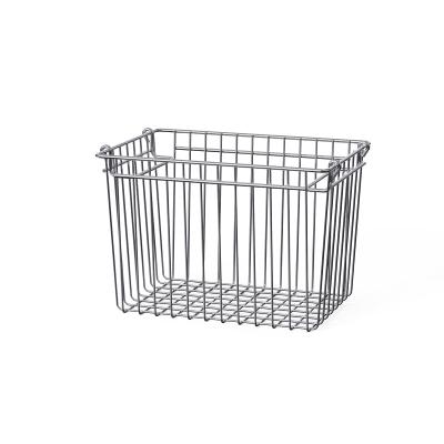 China Stackable Kitchen Organizer Stainless Steel Wire Basket 260x180x80mm for sale