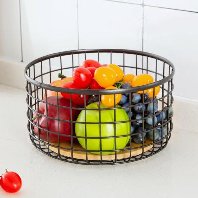 China Modern Design Kitchen Organizer Iron Wire Basket For Storing Sundries Countertop for sale