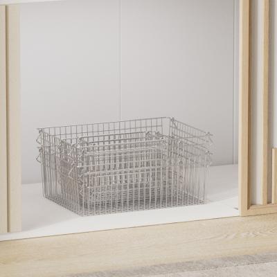 China Stainless Steel Wire Mesh Storage Baskets For Bedroom Organization for sale