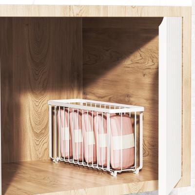 China Metal Bathroom Household Organizer Cabinet Wire Basket Rack for Wardrobe for sale