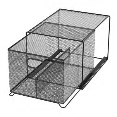 China Black Stacking Wire Mesh Home Storage Baskets For Neatening And Organization for sale