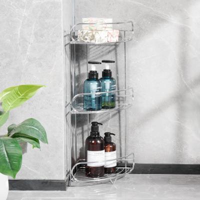 China 3 Tiers Stainless Steel Bathroom Rack Shower Caddy Organizer with Modern Design Style for sale