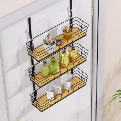 China 2 Layers Metal Bathroom Towel Hook Rack Over Door Hanging Organizer Multifunction for sale