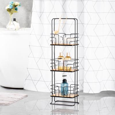 China Standing Type Modern Bathroom Shower Caddy 3 Tiers Metal Wire Shelf Organizer for sale