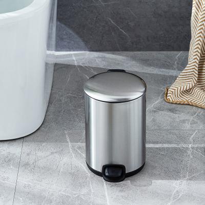 China Pedal Stainless Steel Trash Can 3L 5L 12L 20L 30L for Home Bathroom Kitchen for sale