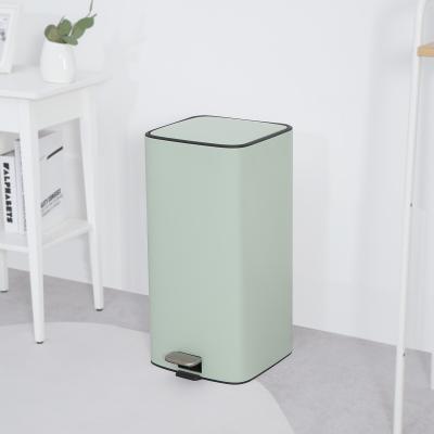 China Stainless Steel Rectangular Pedal Trash Bin For Home Kitchen 11.5L 18L 28L for sale