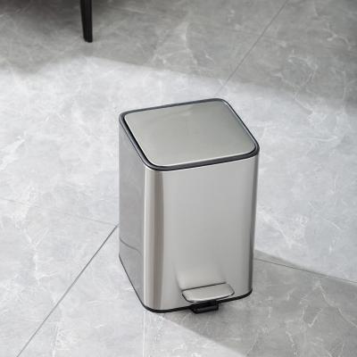 China 3L 5L Stainless Steel Bathroom Pedal Trash Can Household Waste Bin Soft Close for sale