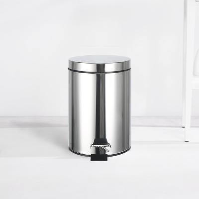 China Structure Foot Pedal Trash Bin Household Round Metal Stainless Steel 3L 5L 12L 20L 30L for sale