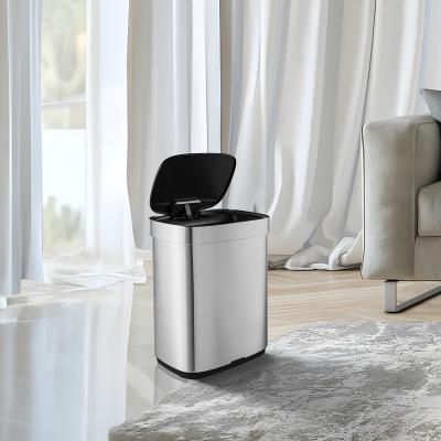 China Automatic Household Smart Sensor Trash Can Touchless Big Volume Stainless Steel for sale