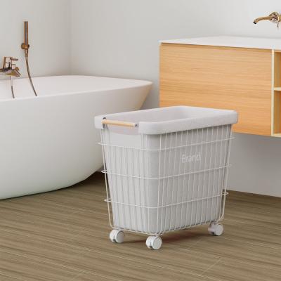 China Customized Square Metal Laundry Basket , Rolling Metal Laundry Hamper for sale