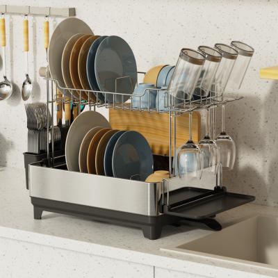 China Rectangle Stainless Steel Detachable Dish Rack For Organizing for sale