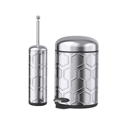 China Matt Finished Bathroom Waste Bin With Dispenser And Induction Type Stainless Steel Trash Can From Football Series for sale