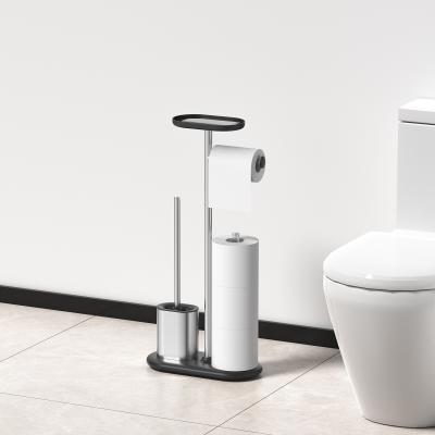 Cina Acciaio inossidabile Compatto porta spazzole per la toilette SET Con spazzola TPR E porta carta Accessoio per il bagno durevole 327*155*670mm in vendita