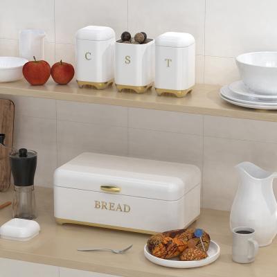 Китай Серия Crown Metal Bread Bin Set Чайная банка Кафеная банка Кухонная хранилище Хлебные контейнеры Кухонный организатор банка С железным металлом продается