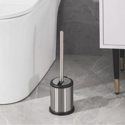 China Say Hello to a Hassle-Free Bathroom Cleaning Experience with Economic Stainless Steel Toilet Brush and Automatic Open Holder for sale