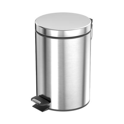 China Kitchen Household Garbage Cans Sustainable 3L/5L/12L/20L/30L Standing Stainless Steel Dustbin with Soft Close and Foot Pedal for sale