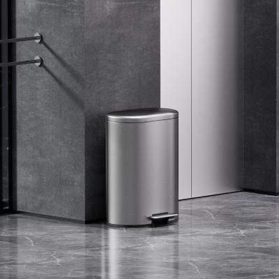 China Rectangular Soft Close Pedal Bin with ANTI-FINGERPRINT Function and Durable Stainless Steel Material rounded rectangle trash can for sale