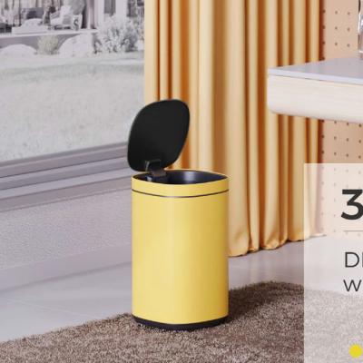 China STANDING Touch Button Bin 30L/40L/50L Stainless Steel Office Trash Can Button Open OEM for Office Structure STANDING for sale