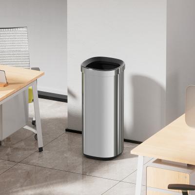 China Stainless Steel Wormhole Series Household SS Rectangle Trash Bin Without Lid Waste Bin Trash Can Customer Logo for sale